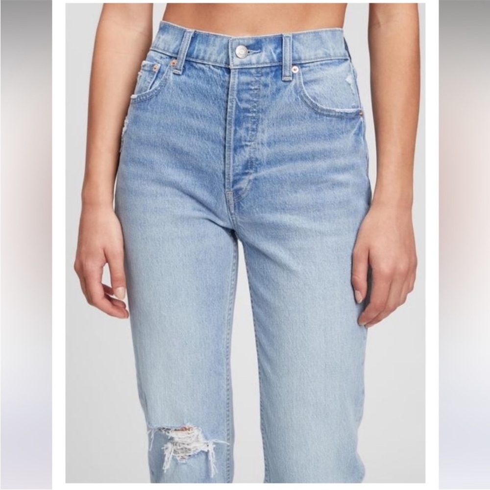 GAP High Rise Cheeky Straight Jeans with Rips - Picture 2 of 6